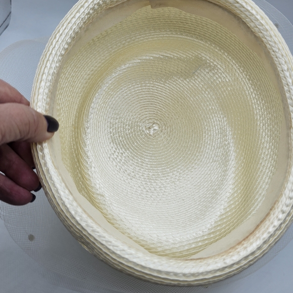 Vintage Pillbox Hat with Netting and Rhinestones - Picture 16 of 16